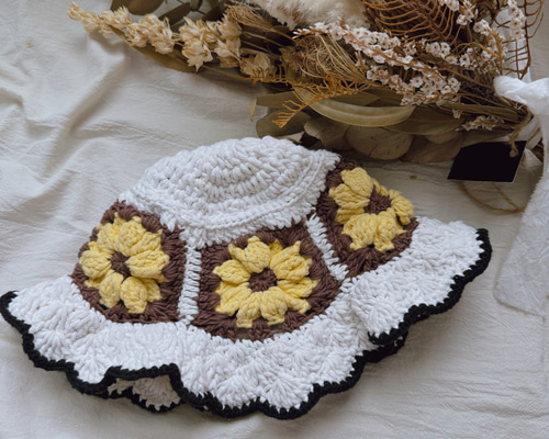 Niche. ひまわりモチーフ バケットハット ひまわり バケットハット グラニーハット ベビーキッズ 帽子 帽子