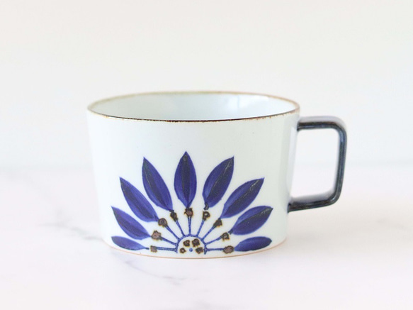 波佐見焼 スープマグ】たっぷりスープマグ ブルーフラワー 青 お椀