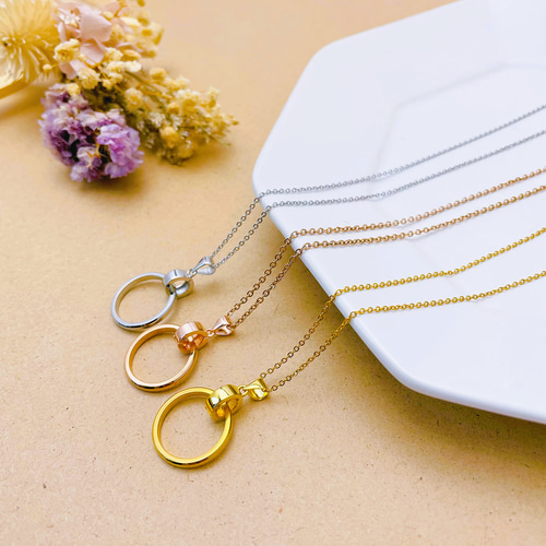 大切な指輪をネックレスに＊ リングホルダー 付き 選べる ネックレス