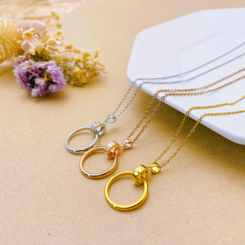 大切な指輪をネックレスに＊ リングホルダー 付き 選べる ネックレス