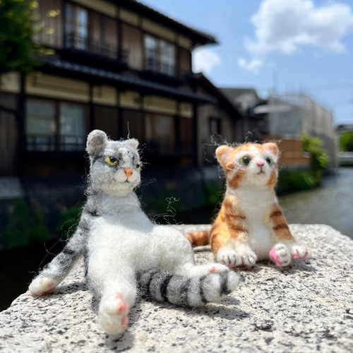 racsica＊ 羊毛フェルト 猫 ラグドール くつろぎ ハート形ミニ