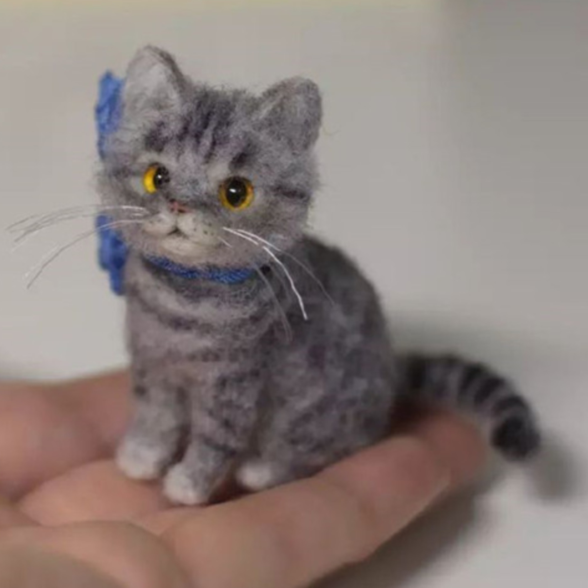 リアルなペットの羊毛フェルト猫 羊毛フェルト刺繍手作り作品 リアルなペットの羊毛フェルト猫 羊毛フェルト刺繍手作り作品