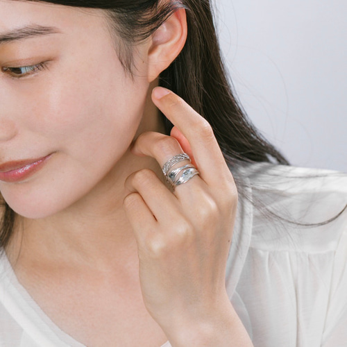 重ね付けリング2本セット シルバー デイリー使いに◎ フリーサイズ