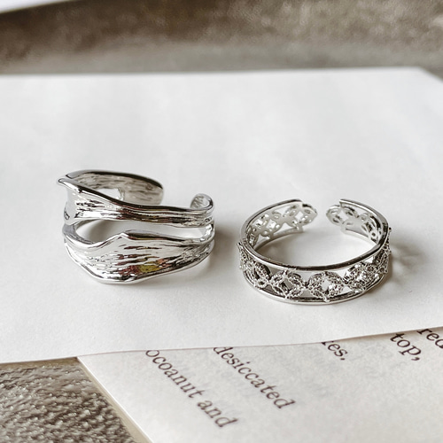 重ね付けリング2本セット シルバー デイリー使いに◎ フリーサイズ