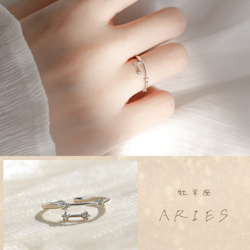 12星座 連星リング・ペアリング 指輪・リング まよなかのアトリエ 通販