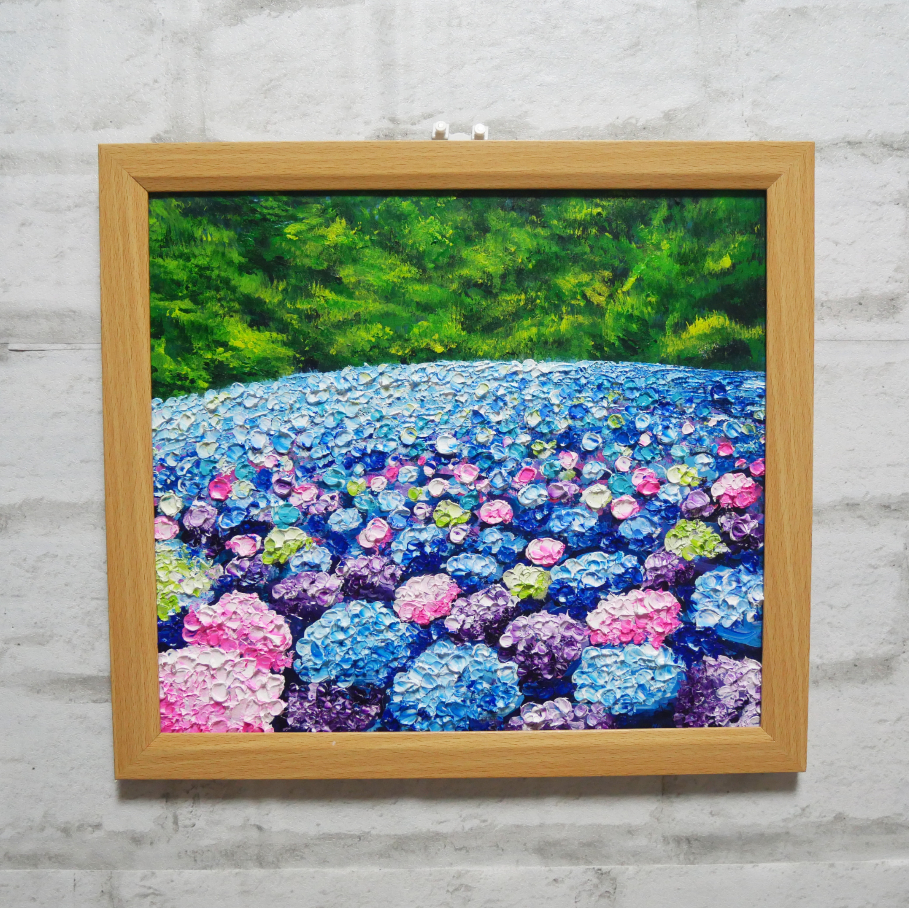油彩 油彩画 油絵 絵画【紫陽花の丘】 絵