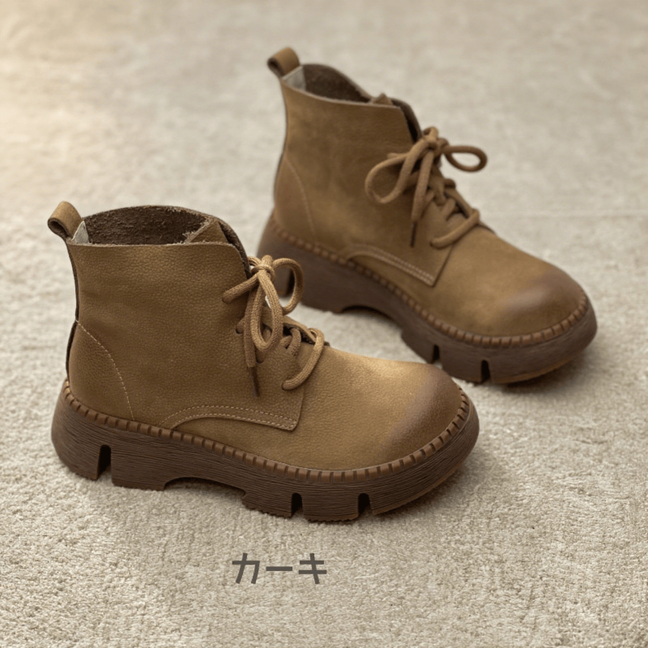 温もりのある感覚|秋冬の新作|レディースゴムソールの牛革ブーツ|レディース牛革のマーチンブーツ