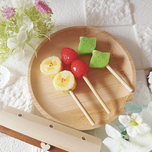 台座付き☆フルーツ飴 セット いちご飴 バナナ飴 キュウイ飴 食品