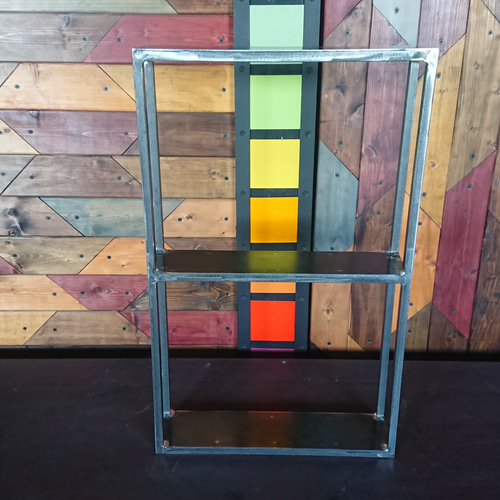 無塗装でアイアンな角鉄鉄脚♪ 100×400×650mm 日型 2脚ver. ダイニング  