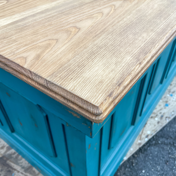 店舗向け受付カウンター L字型レジカウンター アンティークカウンターのオーダーメイド 特注店舗什器 美容室 アパレル 美容室 アパレル