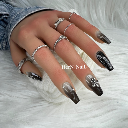 design265】グラデ フレンチ ネイルチップ