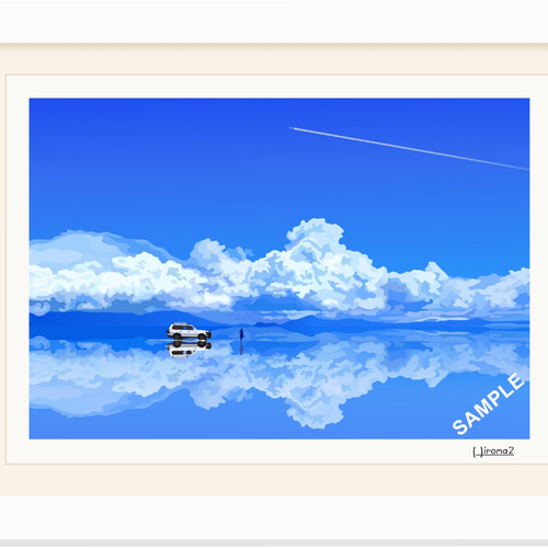 A4サイズ「ウユニ塩湖」 絵画 hiroma2 通販 17873886｜Creema(クリーマ