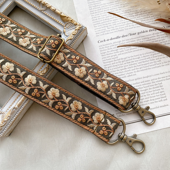 インド刺繍リボン】ショルダーストラップ スマホショルダー