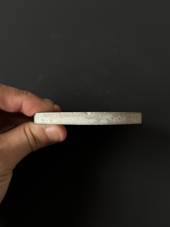 PS-2■7.9cm モルタル サークルコースター■ ディスプレイ 器 皿 インテリア 什器 オブジェ コンクリート 4枚目の画像