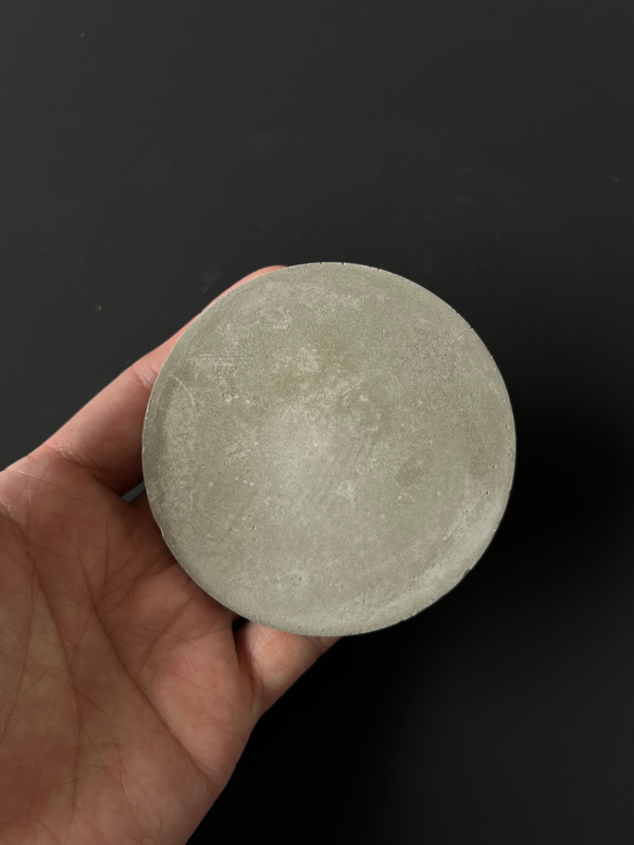 PS-2■7.9cm モルタル サークルコースター■ ディスプレイ 器 皿 インテリア 什器 オブジェ コンクリート 6枚目の画像