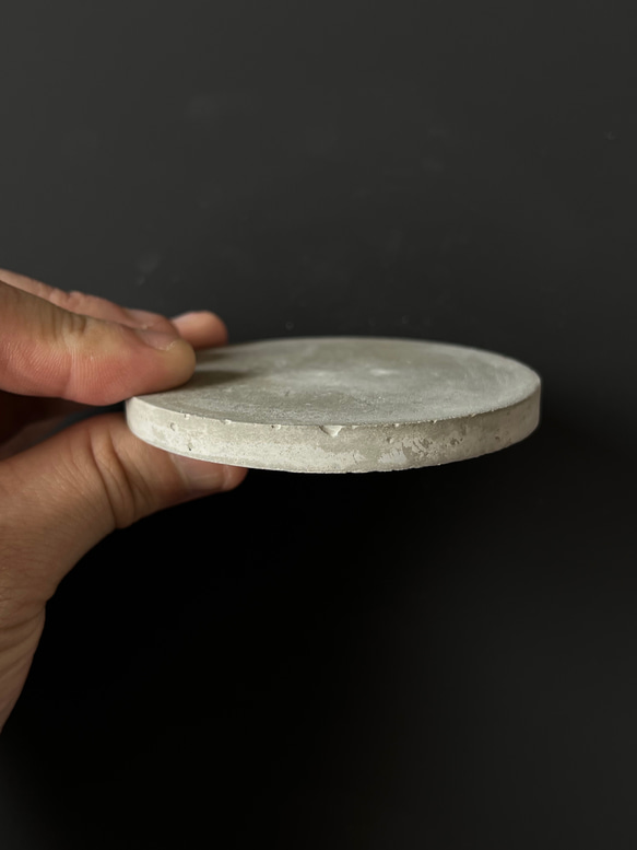 PS-2■7.9cm モルタル サークルコースター■ ディスプレイ 器 皿 インテリア 什器 オブジェ コンクリート 5枚目の画像