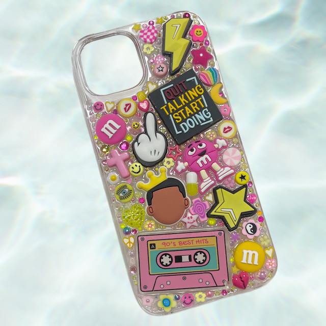 デコ電 iPhoneケース スマホケース iPhone デコレーション デコケース Ω 