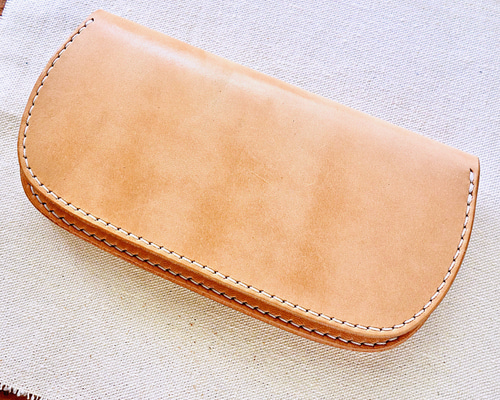 ロングウォレット ヌメ革長財布 本革トラッカーウォレット 曲線