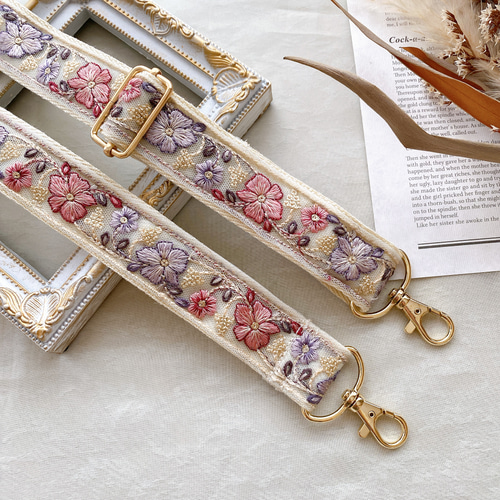インド刺繍リボン】ショルダーストラップ スマホショルダー