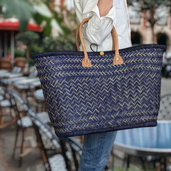 フランスマダガスカルのマルシェバック　ダークグリーン かごバッグ　貴重品　SS 希少【フランス輸入】フェアトレード マダガスカル マルシェバッグ