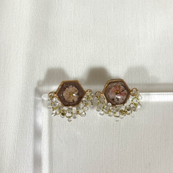 煌めくガラスビーズ ステンレス pierce/earring 2枚目の画像