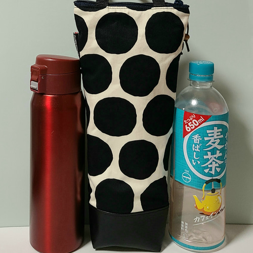 □受注製作□ドット柄水筒カバー ハンドメイド ペットボトル