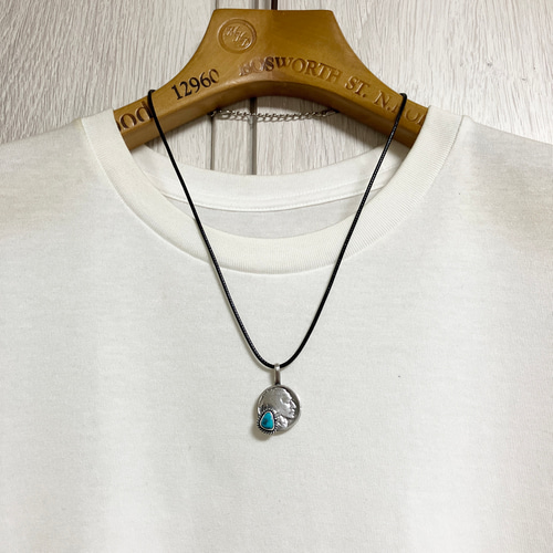 キングマン　ターコイズ　ヴィンテージコイン　ネックレス　#インディアンジュエリー ヴィンテージコイン キングマン ターコイズ シルバー ネックレス
