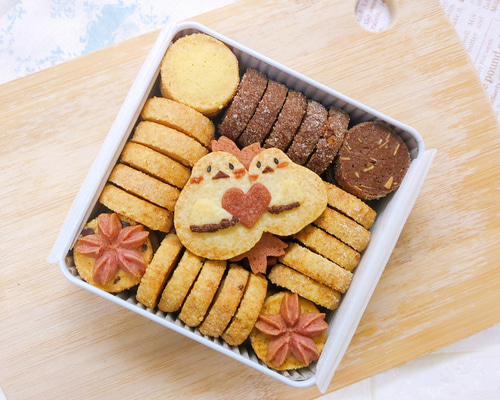 手作り！クッキー缶【シマエナガ】 クッキー 菓子工房はなみゆき