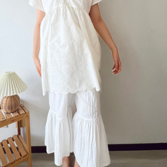 ダブルガーゼペチパンツ(オフホワイト) 16枚目の画像