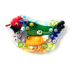 受注制作》ベネチアンガラス キラキラ光る雪景色のカトラリーレスト 箸