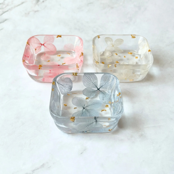 紫陽花のレジンミニアクセサリートレー フリーボックス・小物