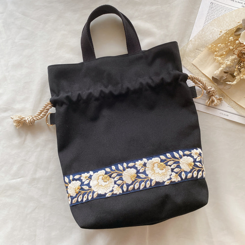 インド刺繍生地　メルヘン　トートバッグ　ショルダーバッグ　ハンドメイド インド刺繍生地メルヘントートバッグショルダーバッグハンドメイド