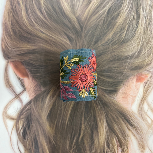 ポニーフック シャネル ツイード リントン チュール ヘアアクセサリー