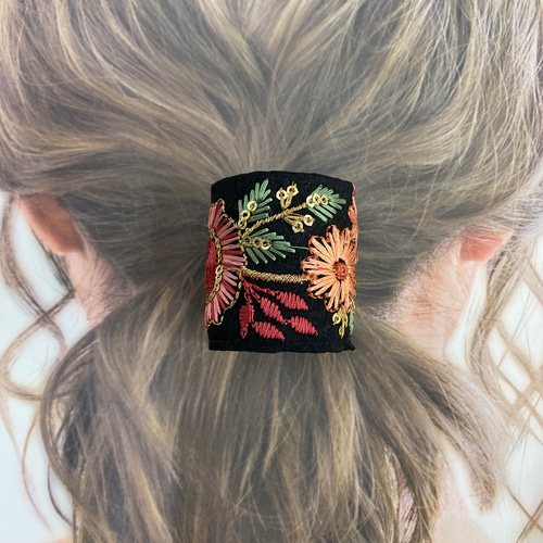 ポニーフック　シャネル　ツイード　リントン　チュール　ヘアアクセサリー　髪飾り jewel-vox_d-mkk-10854