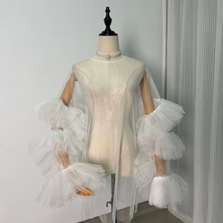 送料無料！ 抜群のおしゃれ見えカーディガン(ボレロ) ソフトチュール  