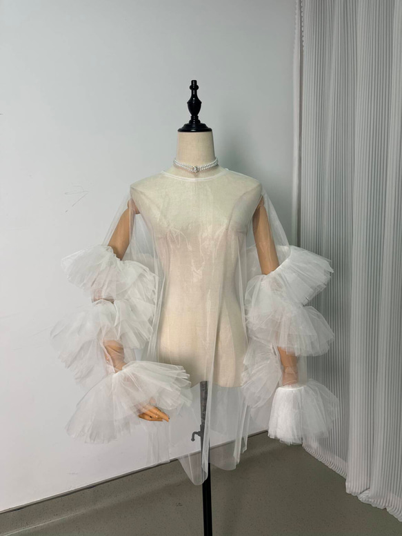 送料無料！ 抜群のおしゃれ見えカーディガン(ボレロ) ソフトチュール  