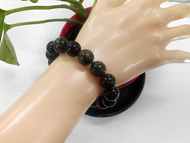 天然石 ガーデンクォーツ12.1mm～12.8mm玉 ブレスレット 内周18.3cm　　 240101518