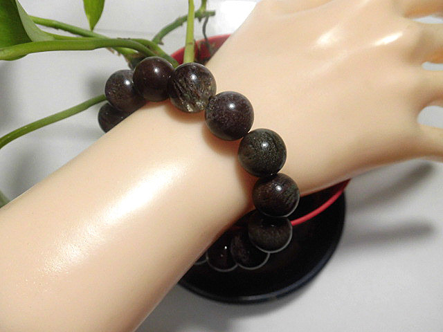 天然石 ガーデンクォーツ13.2mm～13.9mm玉 ブレスレット 内周18.3cm 　　240101520