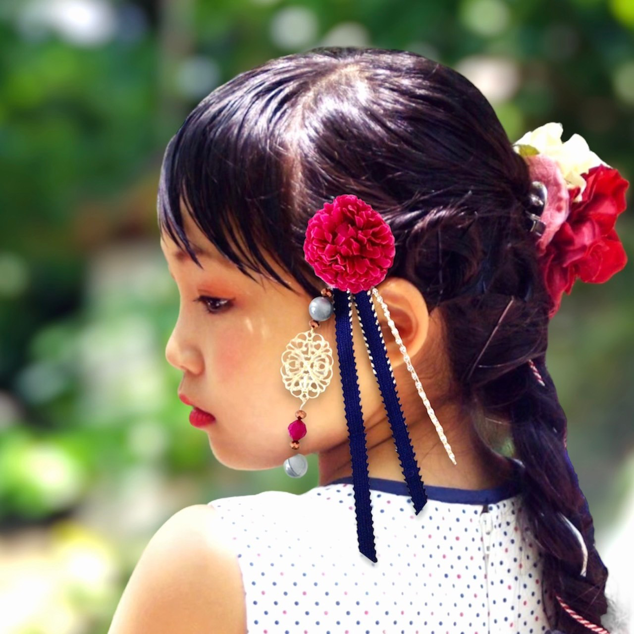 【送料無料】和装　髪飾り　お呼ばれ　参列　大正ロマン　はいからさんの恋するゆらゆらかんざし【紅梅】 4,814円