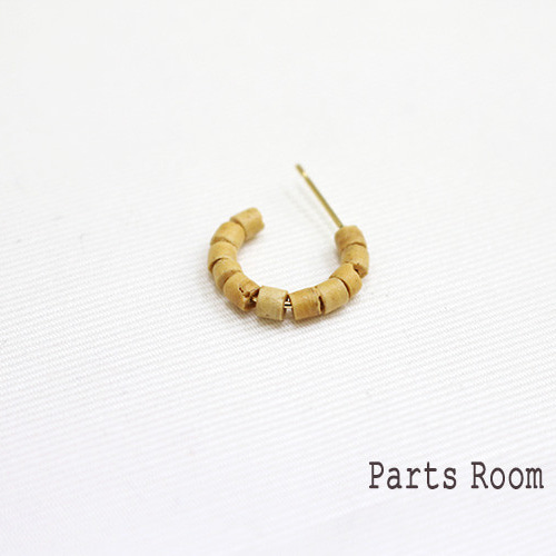 2個入】ウッド巻きフープピアス 【ブラウン】【キャッチなし】-mt-4390
