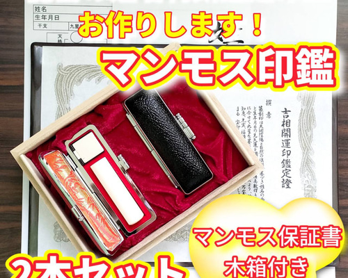 オーダー印鑑❤️姓名判断鑑定書付❗マンモス印鑑2本セットA❗12・13.5  