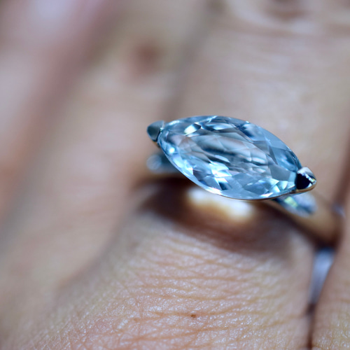 X24-08 一点物 2.24ct 14.5号 K10金 宝石質 天然 マーキスカット