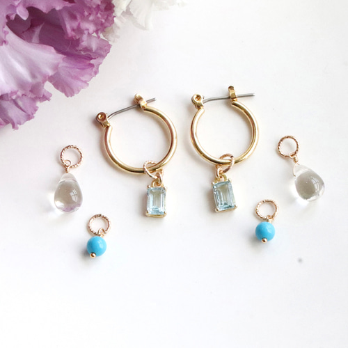 14kgf スカイブルートパーズのブーケチャーム 14kgf スカイブルートパーズのブーケチャーム