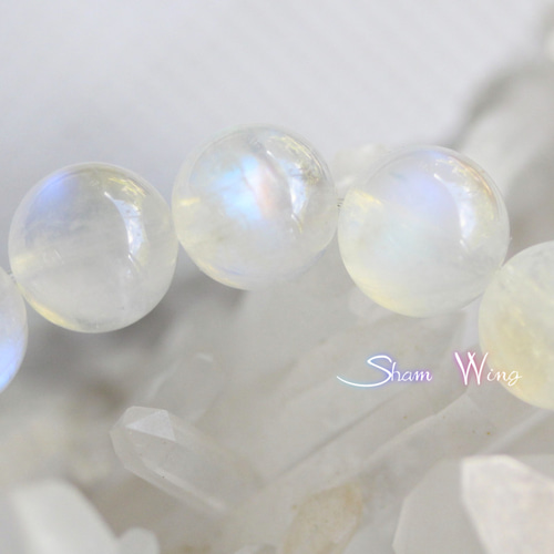 高品質　レインボームーンストーン　ブレスレット　ボタンカット 楽天市場】【再入荷】レインボー ムーンストーン ブレスレット