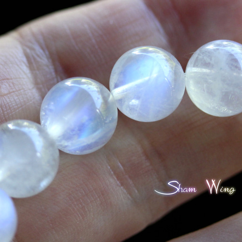 高品質レインボームーンストーン約10～10.3mm前後ブレスレット✿天然石