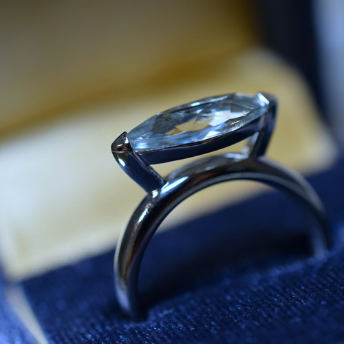X24-08 一点物 2.24ct 14.5号 K10金 宝石質 天然 マーキスカット