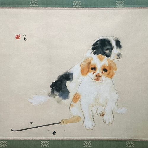 日本の名画 掛け軸 竹内栖鳳 炉辺 その他インテリア雑貨 表具 月徳堂