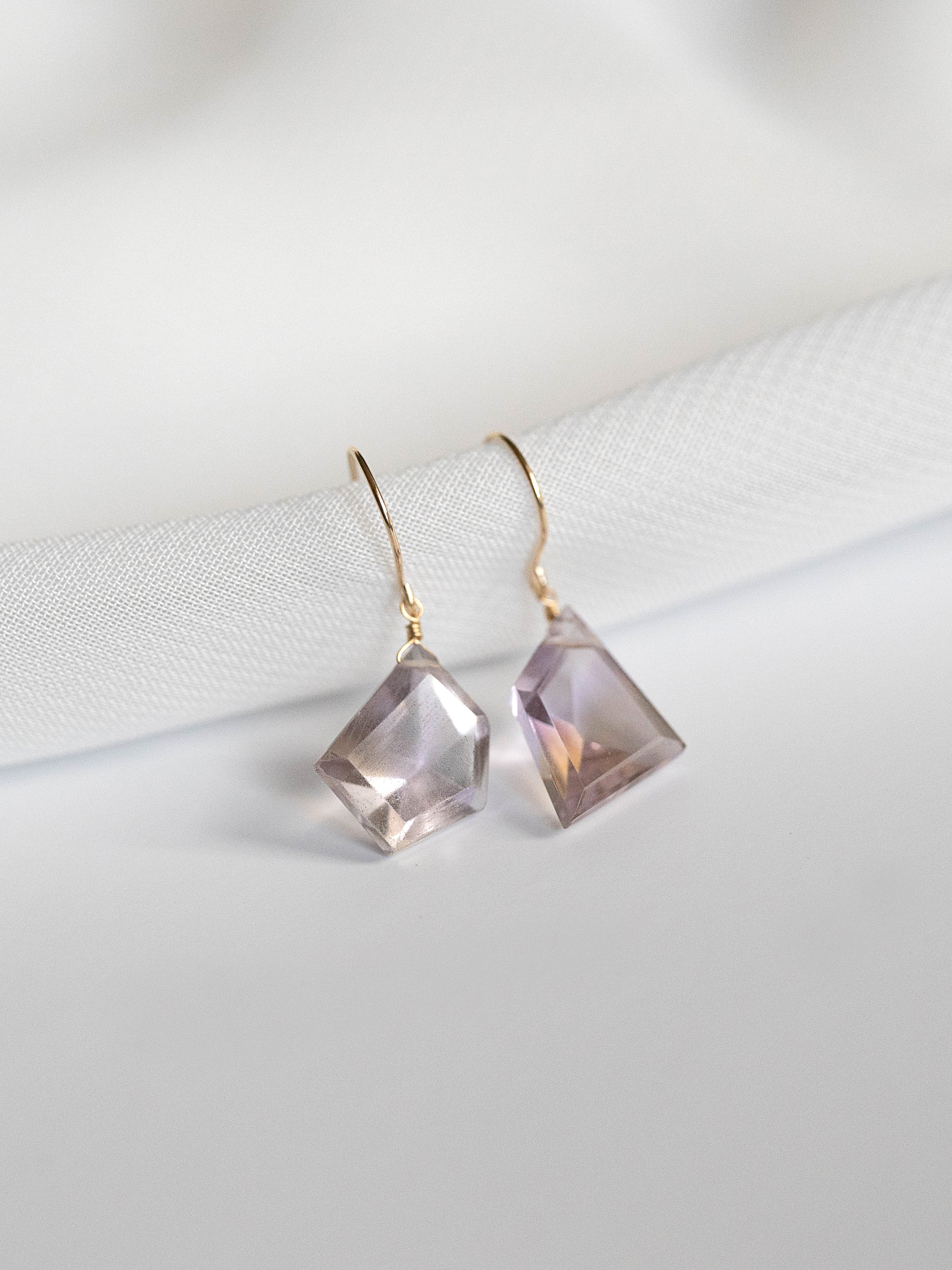 1点もの＊アメトリン ステップカット ピアス-D 4,560円