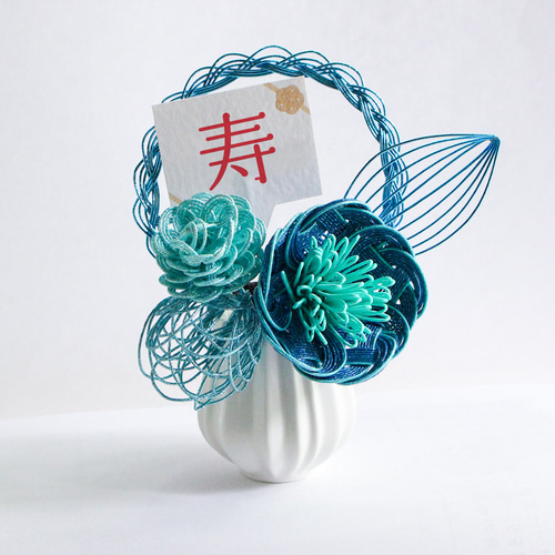 【専用です】アートフラワー材料　おまとめ 水引フラワーミニポット 青 アートフラワー kamihitoe 通販