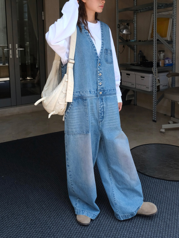 ヴィンテージ ファッション 前開きの襟 Vネック ゆったり 水洗い